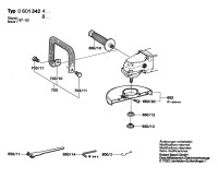 Bosch 0 601 342 403  Angle Grinder 220 V / Eu Spare Parts